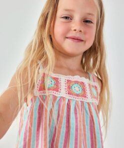 Vestido PopelÍn Listado De NiÑa BebÉ-infantil