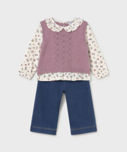 Conjunto pantalón  chaleco unido Mayoral bebé niña - Imagen 2