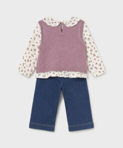 Conjunto pantalón  chaleco unido Mayoral bebé niña - Imagen 3