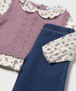 Conjunto pantalón  chaleco unido Mayoral bebé niña - Imagen 4